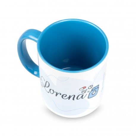 taza azul clarito estampada