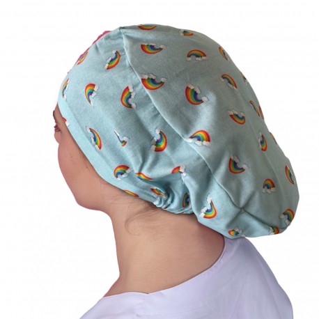 Gorro pelo largo estampado - Arcoíris...