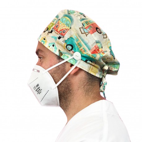 Short Hair Surgical Cap with buttons...