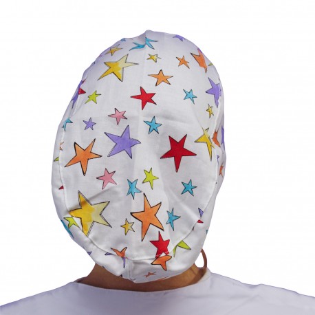 Gorro Pelo Largo - Stars in White