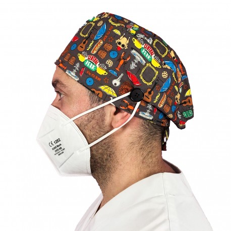 gorro pelo corto con botones