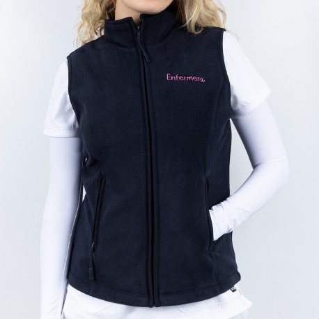 Women's Embroidered Fleece Vest -...