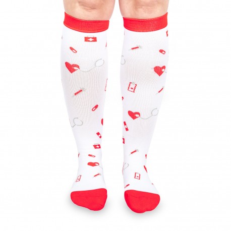 Compression Socks - Red Syringes Print