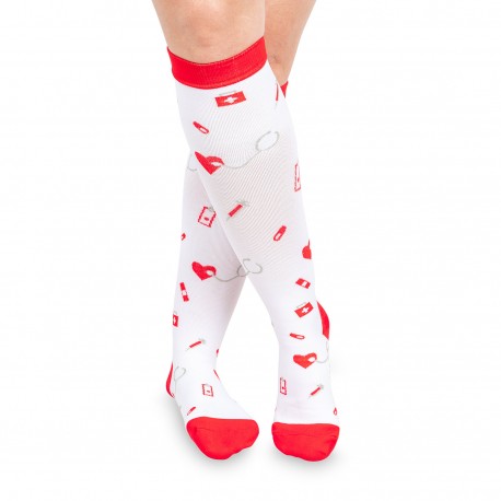 Compression Socks - Red Syringes Print