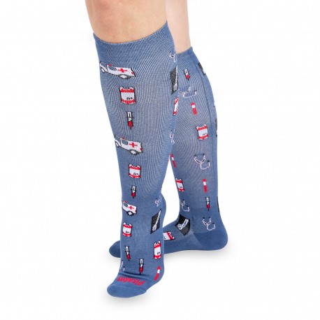 calcetines compresivos azules