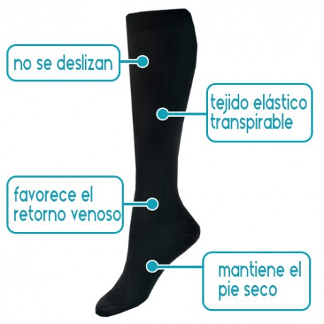 Calcetines compresión- LAZOS - NEGRO