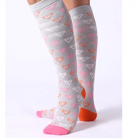 Socks compression - HEARTS - GREY