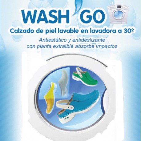 Zueco Piel Lavable Wash'Go - Blanco