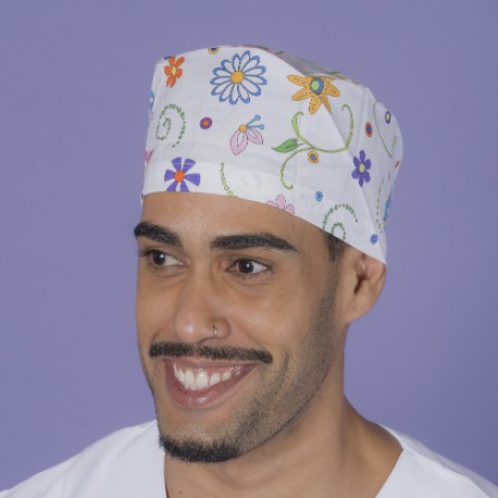 Short hair surgical cap - Garden Pop