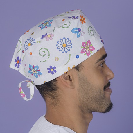 Short hair surgical cap - Garden Pop