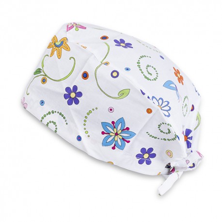 Short hair surgical cap - Garden Pop