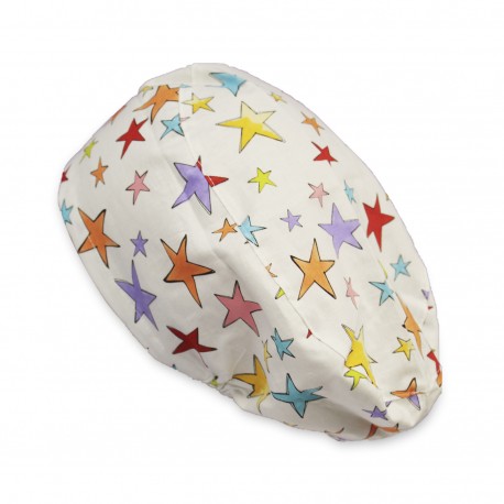 Gorro Pelo Largo - Stars in White