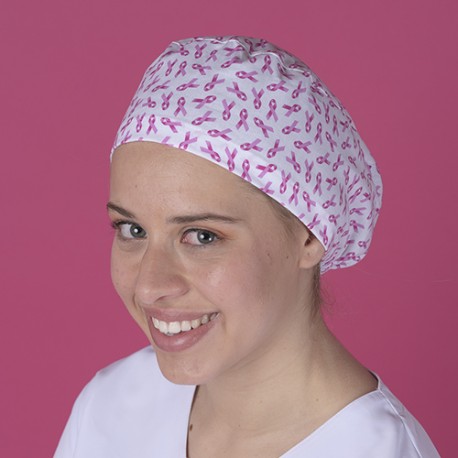 Gorro pelo largo - Lazos rosas cáncer...