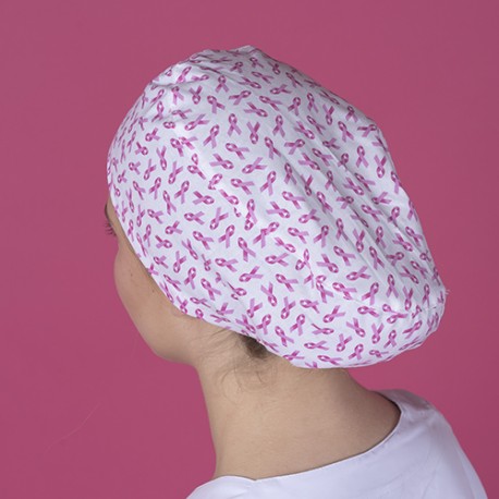 Gorro pelo largo - Lazos rosas cáncer...