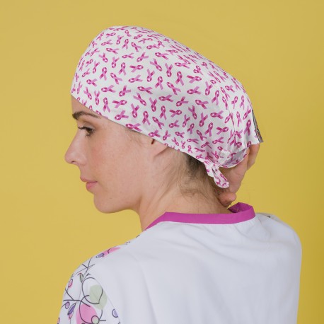 Short Hair Surgical Cap - Pink bow -...