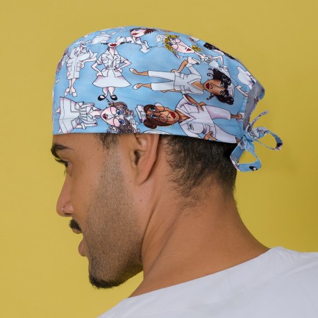 Short hair surgical cap - Blue Nurses