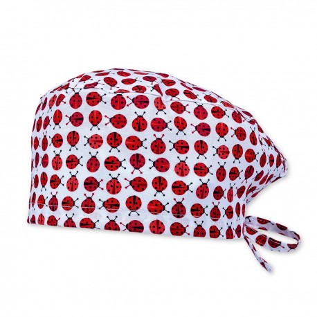 Short hair surgical cap - Ladybug