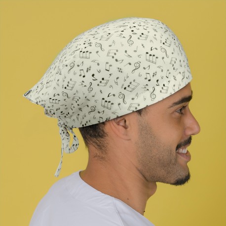 Short hair surgical  cap - Musical Notes