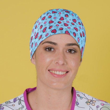 Long Hair Surgical Cap - Hearts and...