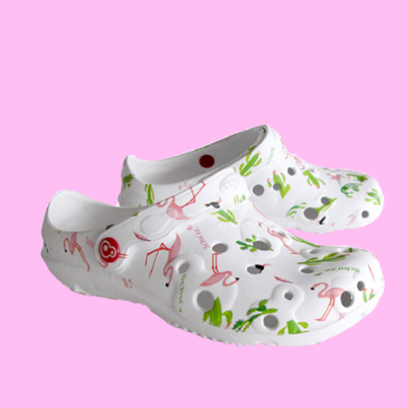 EVA Nursing Clogs - Flamingo/Cactus...