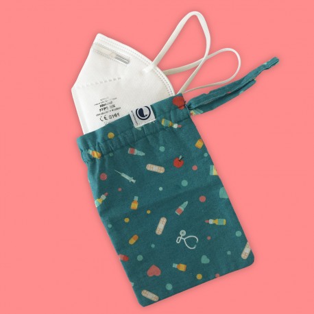 Turquoise Medical instruments Fabric...