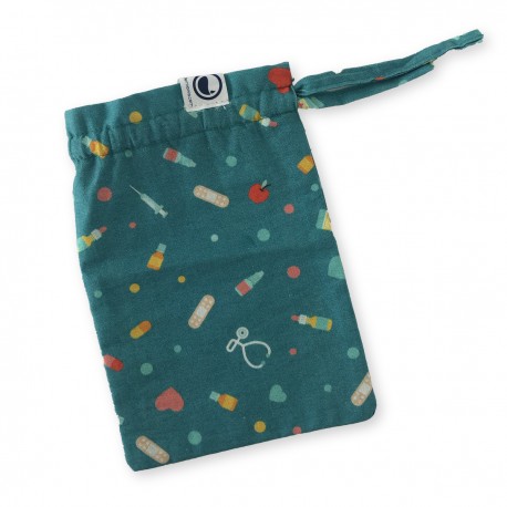 Turquoise Medical instruments Fabric...