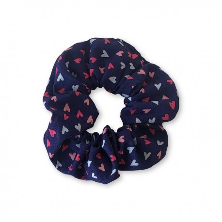 Hearts Scrunchie for Nurses - Navy Blue