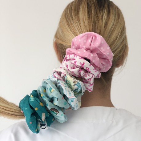 Turquoise  Medical Instruments Scrunchie