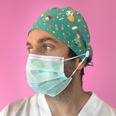 Short Hair Surgical Cap with buttons...