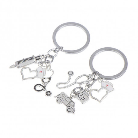 Keyring with lovely nursing charms -...