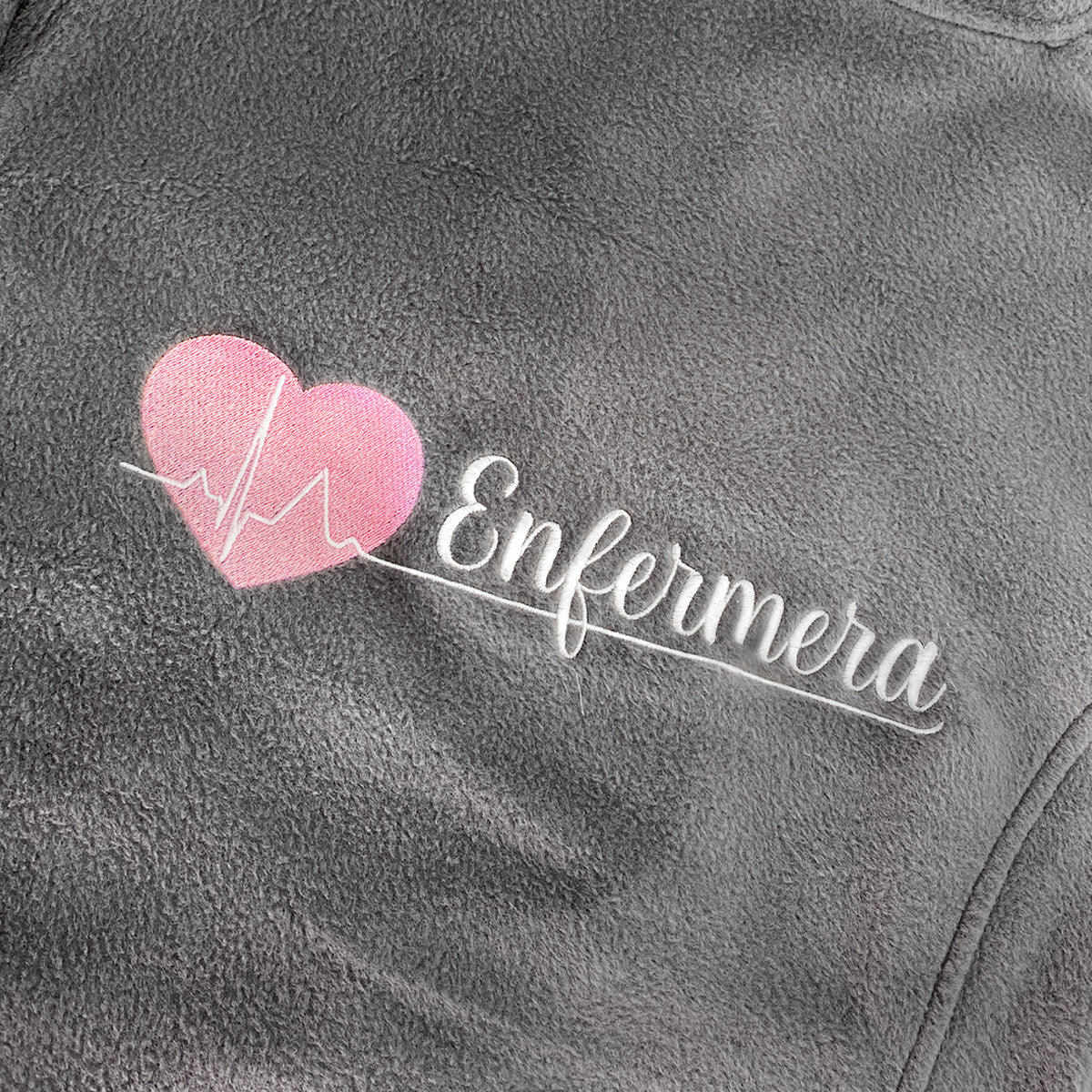 Forro Polar Sanitario Mujer Personalizado – Color Gris Veterinario-zoom-8