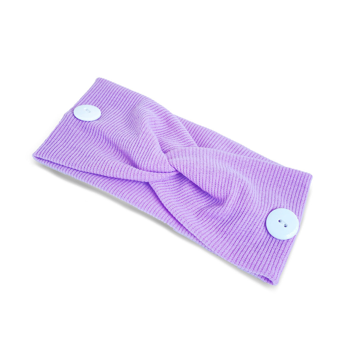 Elastic headband with buttons - lavender-3