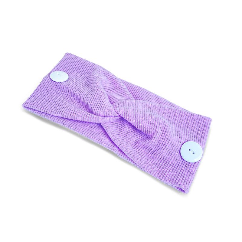Elastic headband with buttons - lavender-zoom-