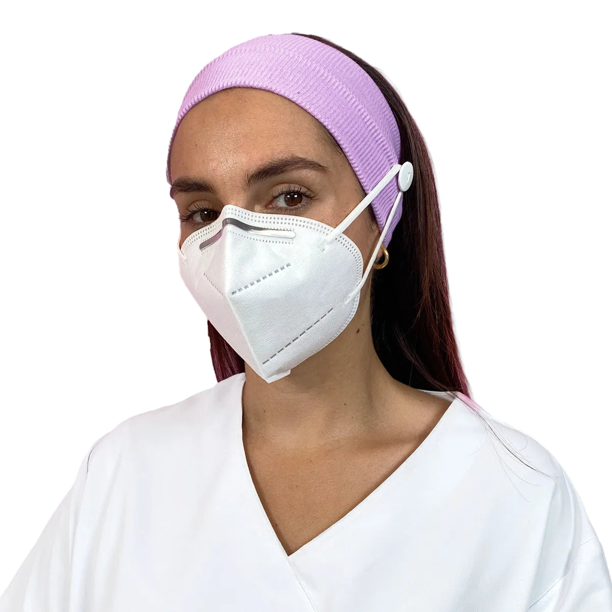 Elastic headband with buttons - lavender-zoom-2