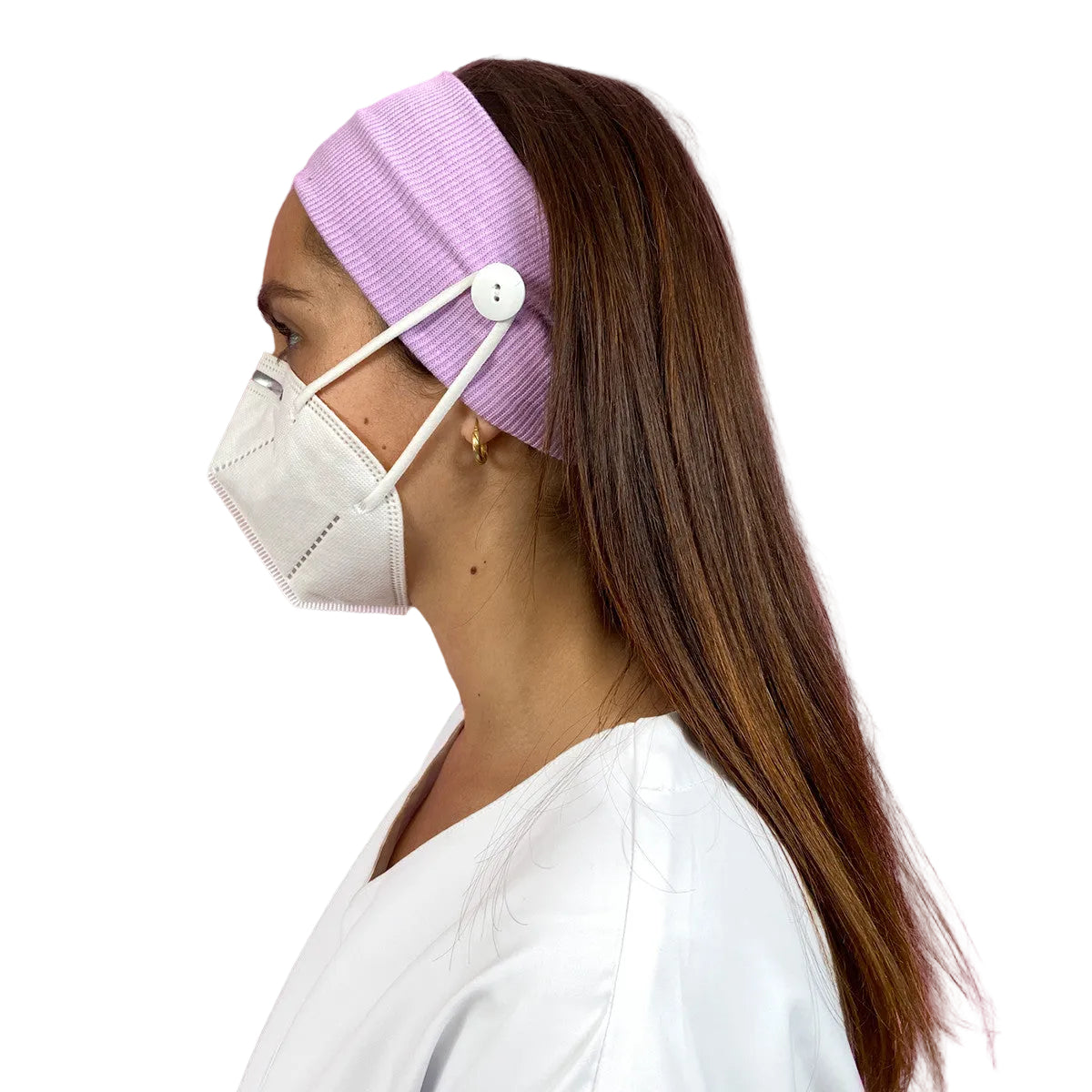 Elastic headband with buttons - lavender-1