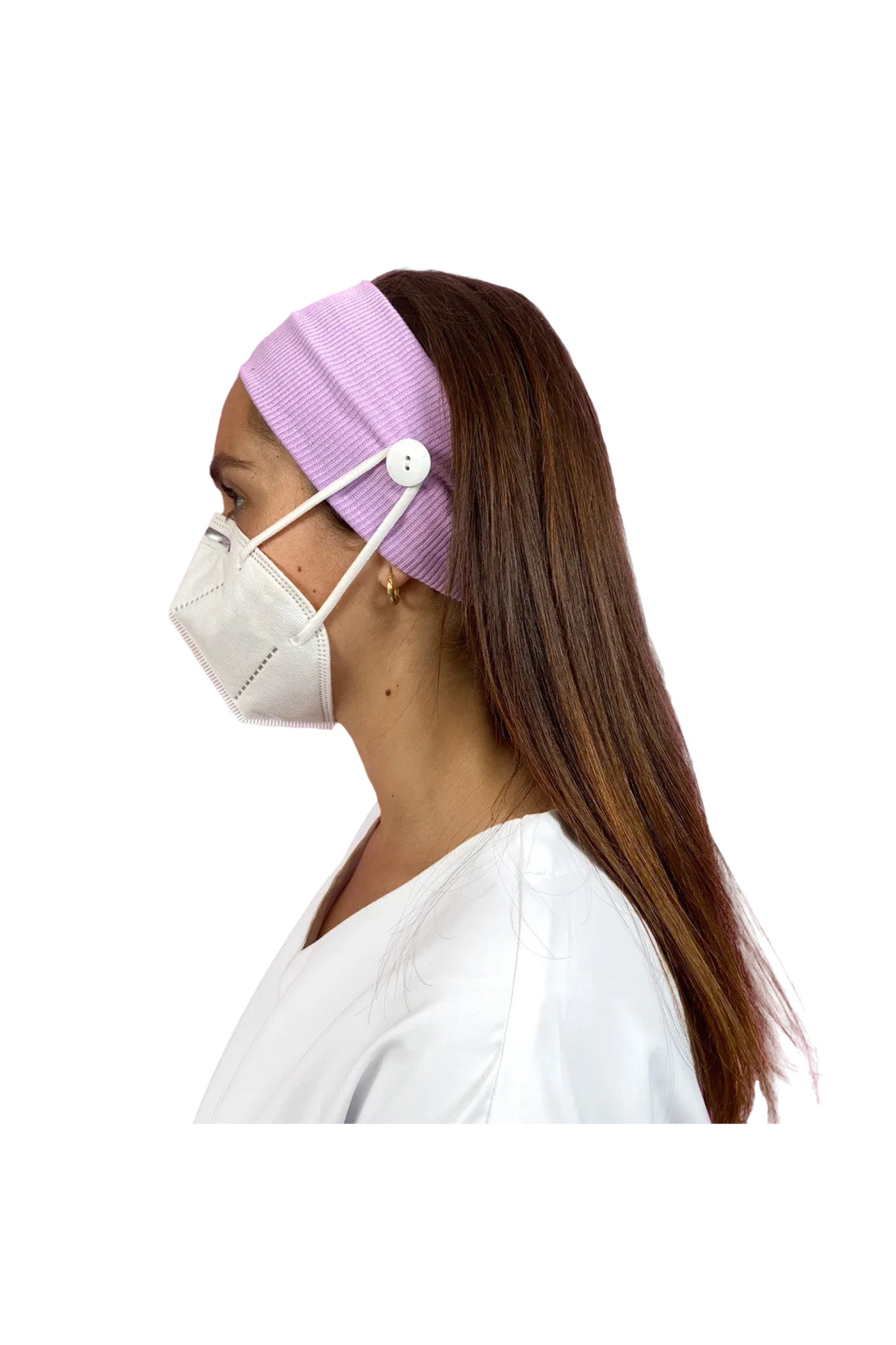 Elastic headband with buttons - lavender-zoom-2