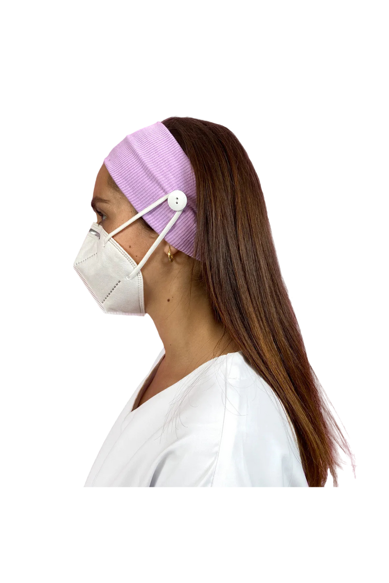 Elastic headband with buttons - lavender-zoom-