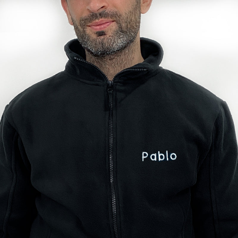 Personalized Men's Fleece Jacket - Black-zoom-