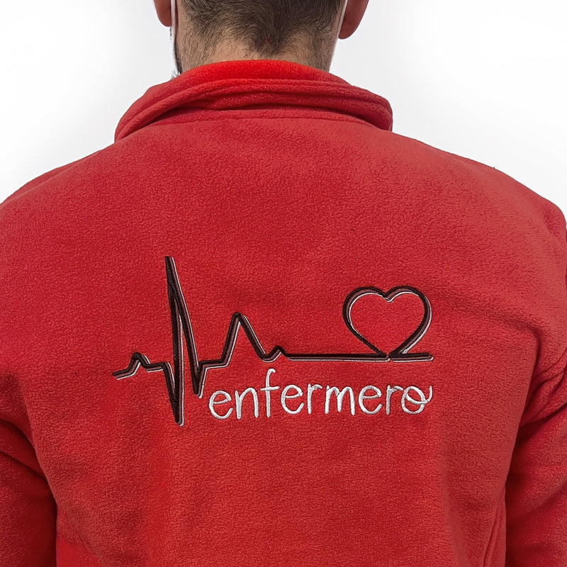 Personalized Men's Fleece Jacket - Red-zoom-