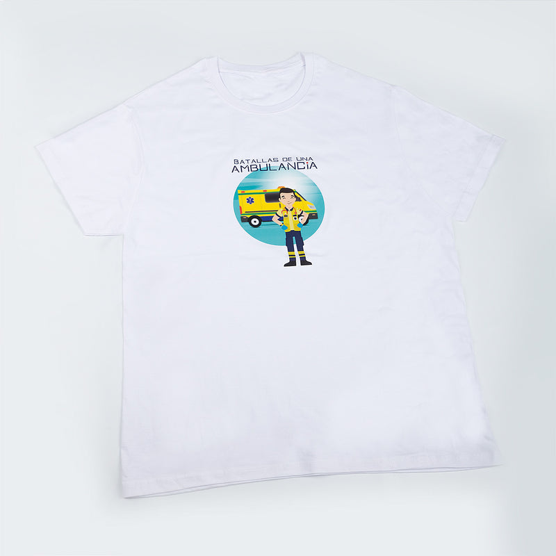 Men's White T-Shirt – Battles of an Ambulance-zoom-