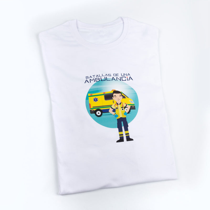 Men's White T-Shirt – Battles of an Ambulance-zoom-