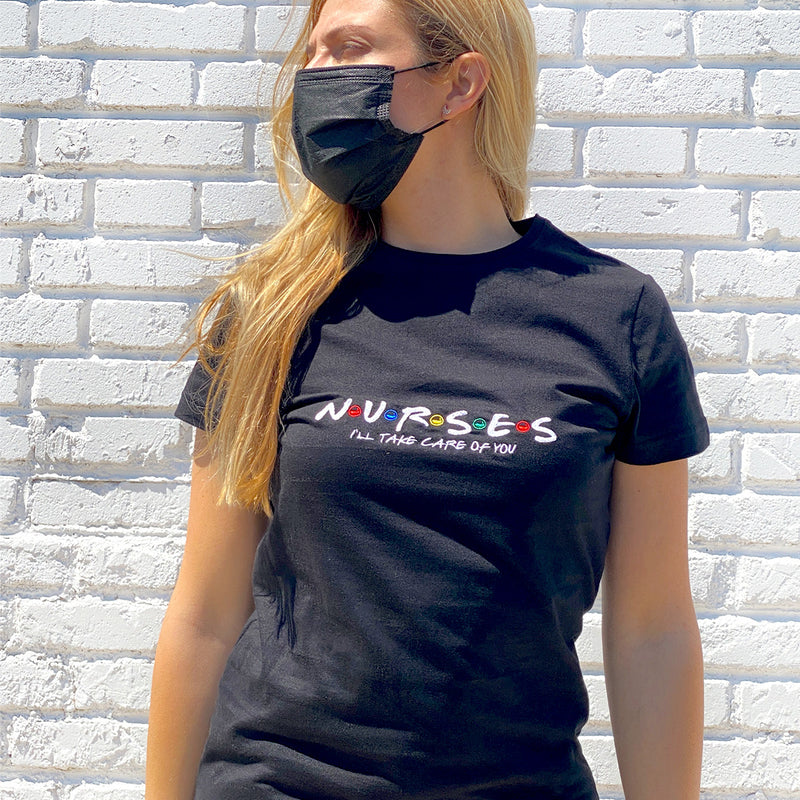 Women's black t-shirt - printed-zoom-