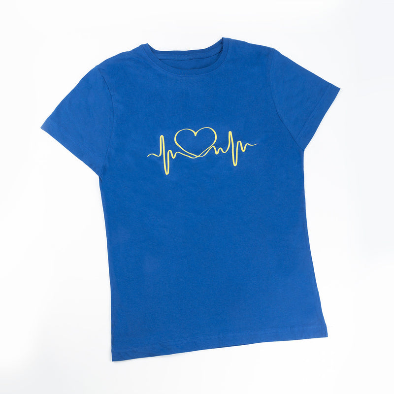 Women's Royal Blue Printed T-Shirt-zoom-