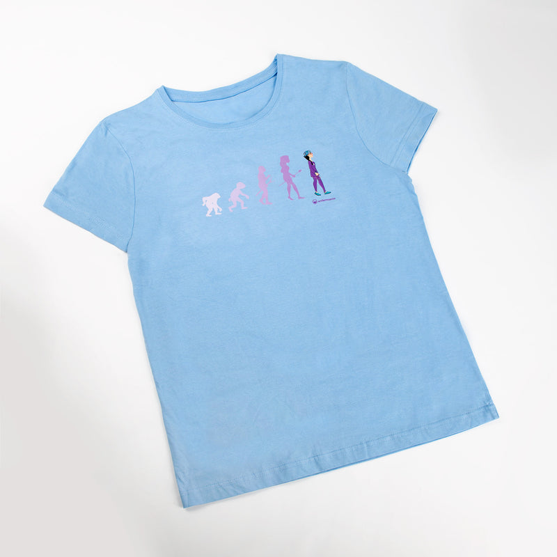 Women's light blue t-shirt - printed-zoom-