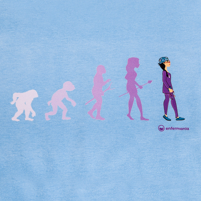Women's light blue t-shirt - printed-zoom-