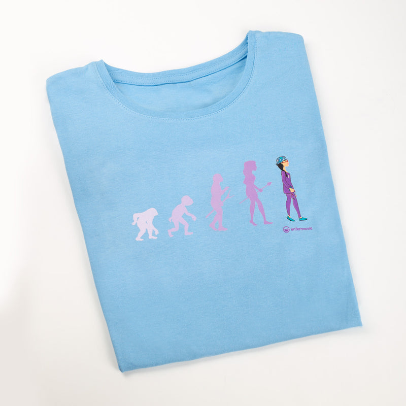 Women's light blue t-shirt - printed-zoom-