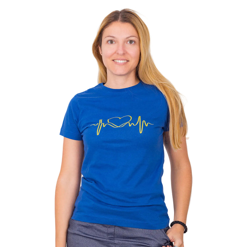 Women's Royal Blue Printed T-Shirt-zoom-