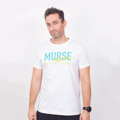 Corte recto y cuello redondo – camiseta blanca hombre