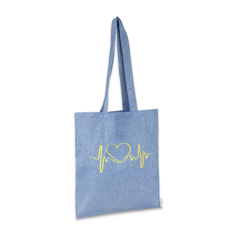 Two-tone blue tote bag - print -zoom-