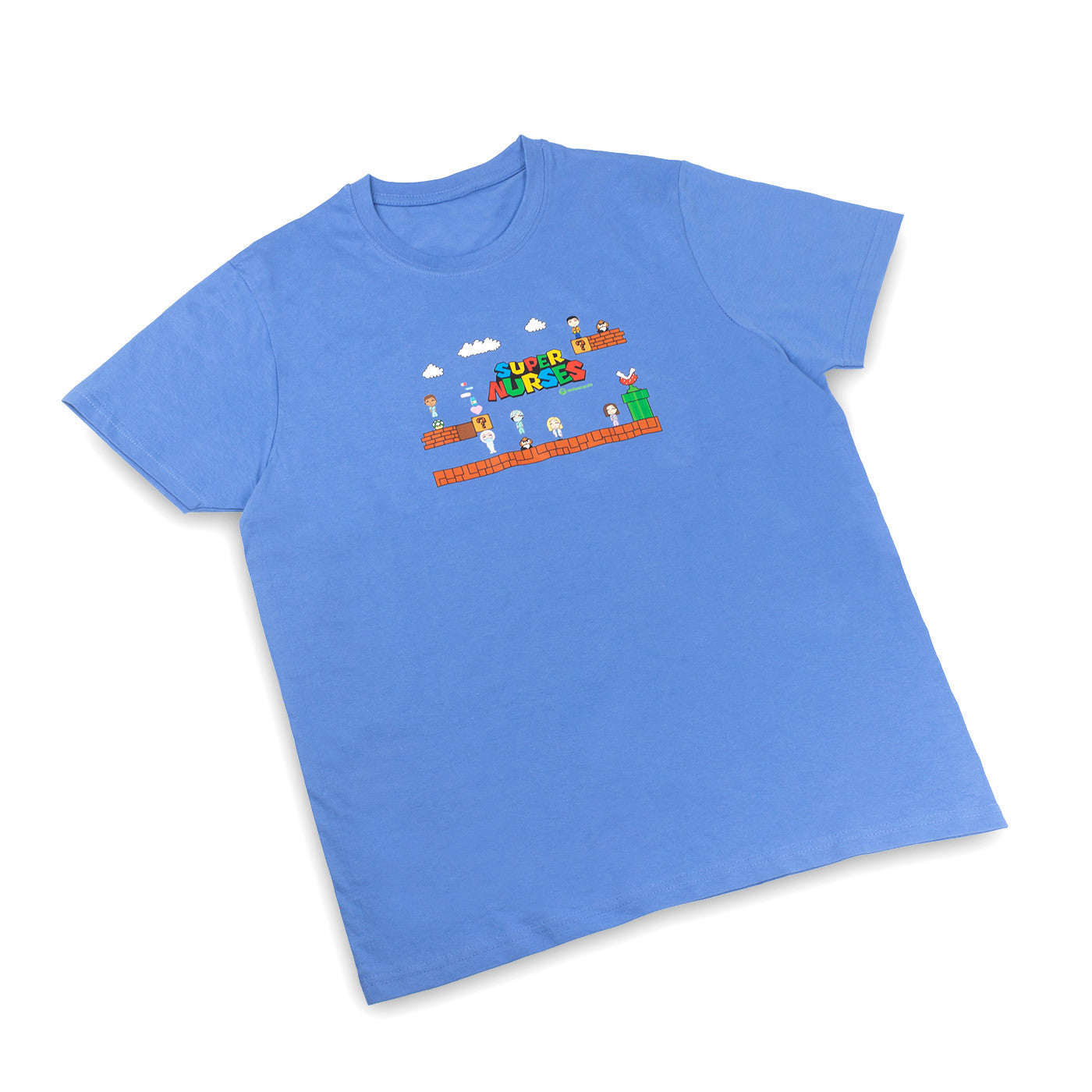 Estampado sanitario discreto en camiseta azul